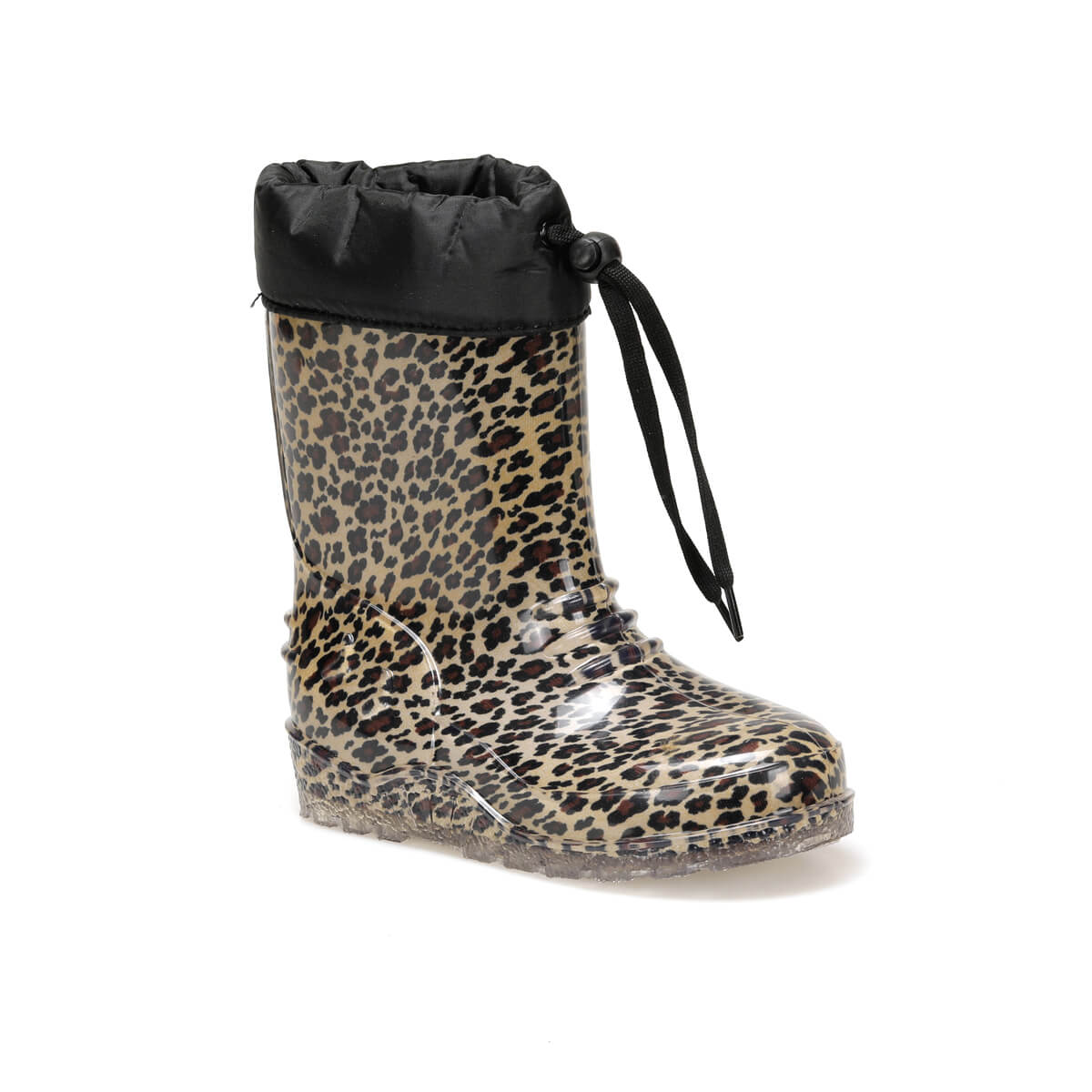 leopar p siyah kiz cocuk yagmur cizmesi