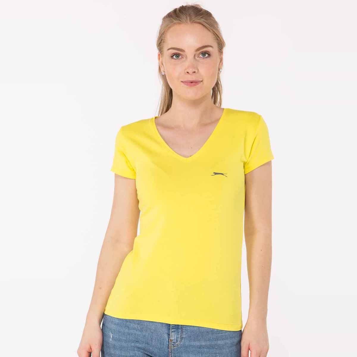 Flo YILDIZ Kadın V Yaka T-Shirt Sarı. 1