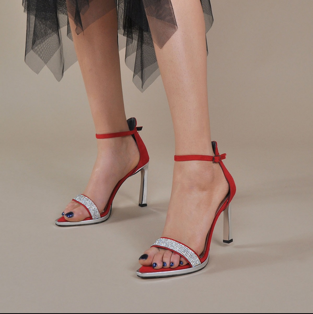 Flo Kadın Kırmızı-Süet Klasik Topuklu Ayakkabı VZN20-030Y. 1