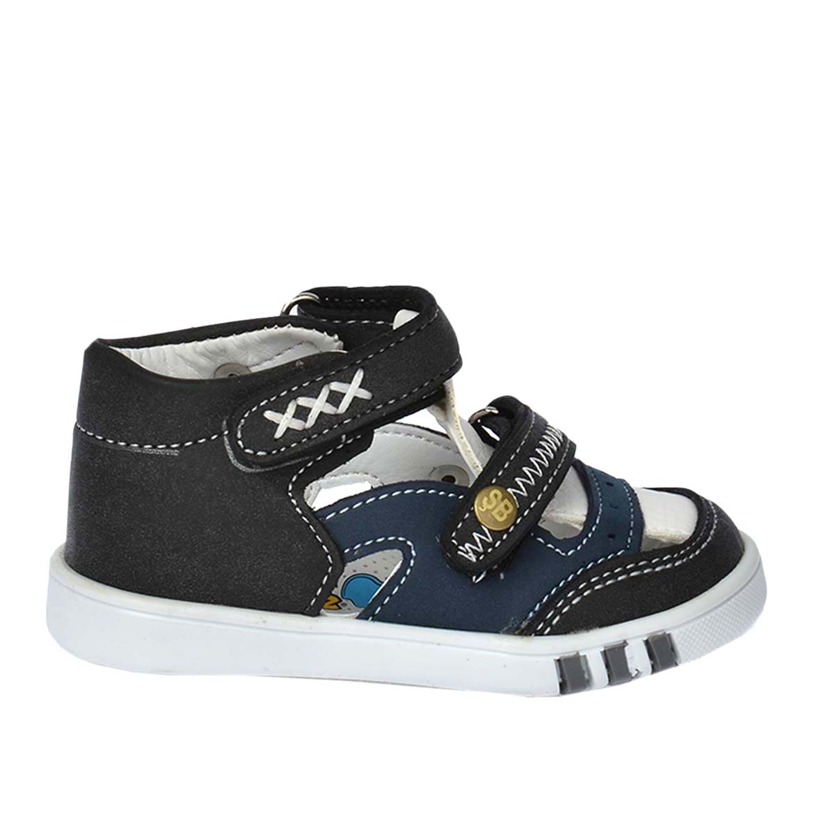 Kiko Şb 2244-49 Erkek Çocuk İlk Adım Ayakkabı Sandalet Gri-Beyaz - Görsel 3