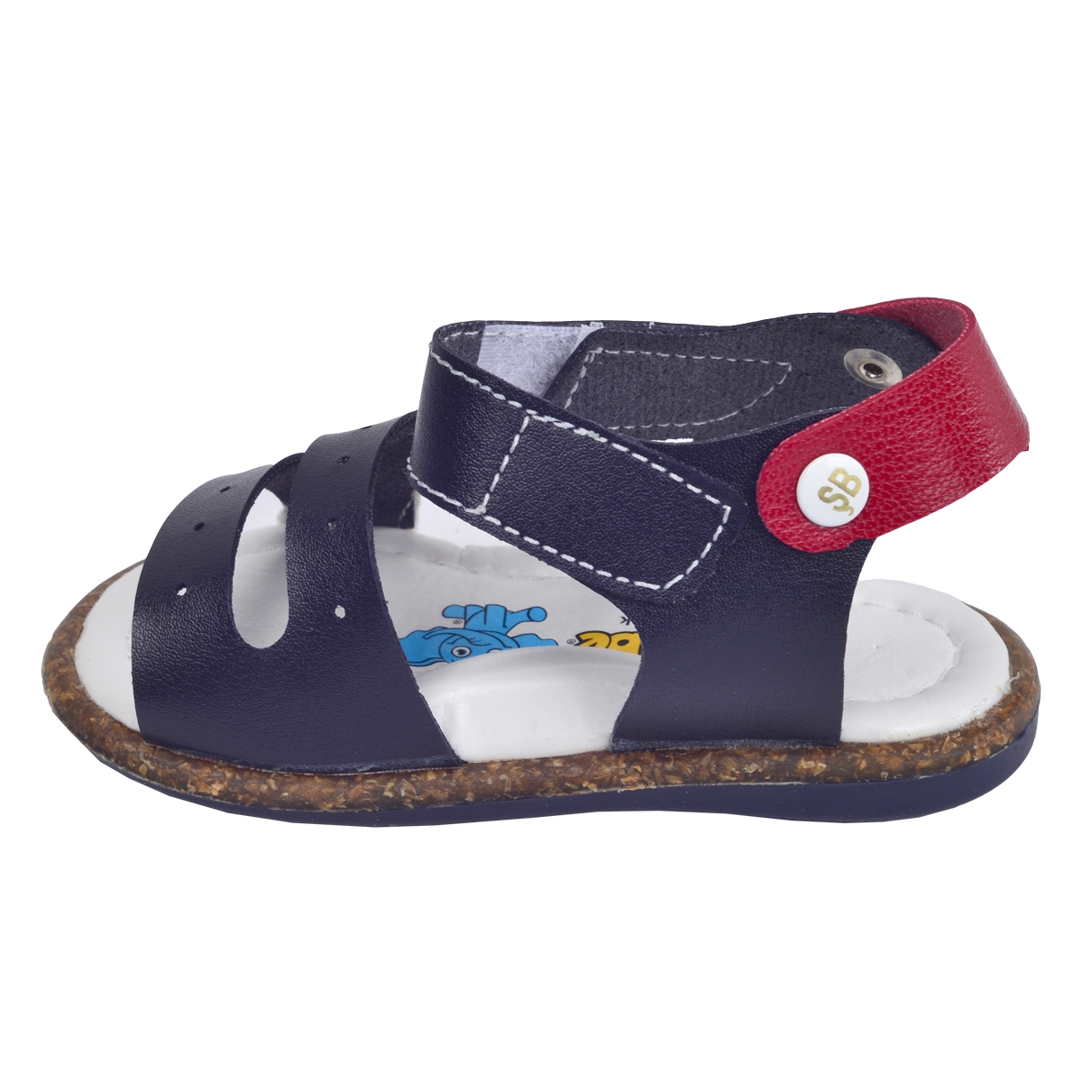 Kiko Şb 2340-49 Erkek Çocuk İlk Adım Sandalet Terlik Lacivert-Beyaz-Kırmızı - Görsel 3