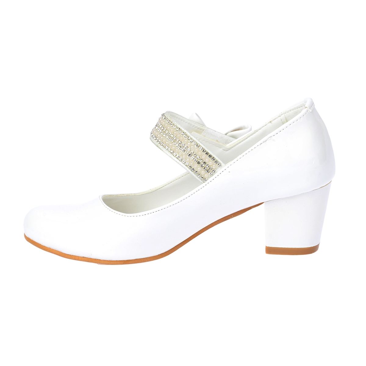 Kiko 752 Rugan Günlük Kız Çocuk 4 Cm Topuk Babet Ayakkabı BEYAZ - Görsel 4