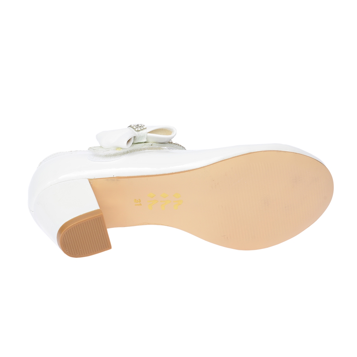 Kiko 752 Rugan Günlük Kız Çocuk 4 Cm Topuk Babet Ayakkabı BEYAZ - Görsel 5