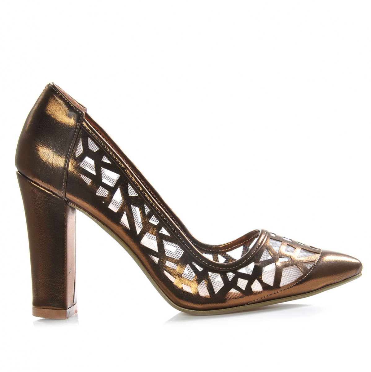 Flo Kadın  Bronz Klasik Topuklu Ayakkabı VZN-324Y. 1