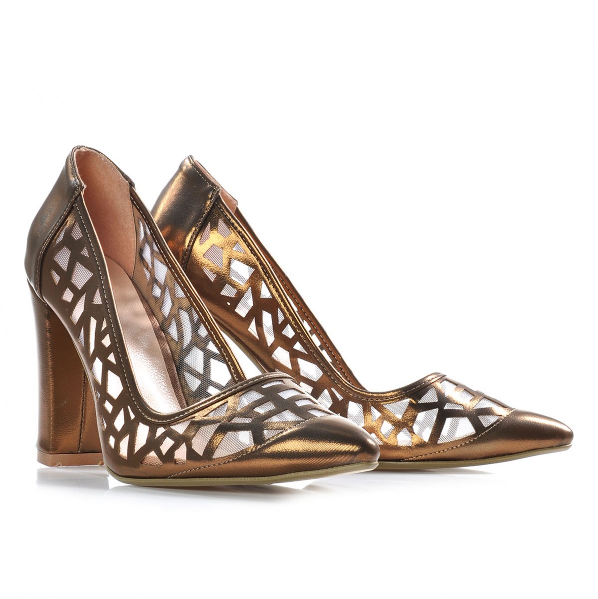 Flo Kadın  Bronz Klasik Topuklu Ayakkabı VZN-324Y. 4