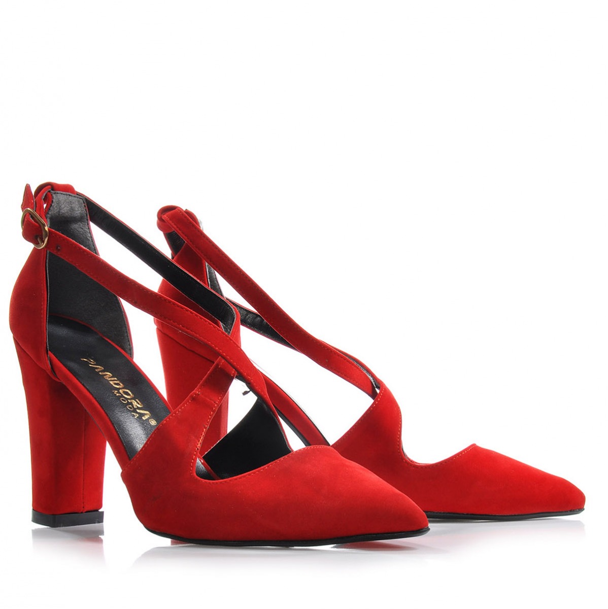 Flo Kadın  Kırmızı-Süet Klasik Topuklu Ayakkabı VZN-179Y. 4