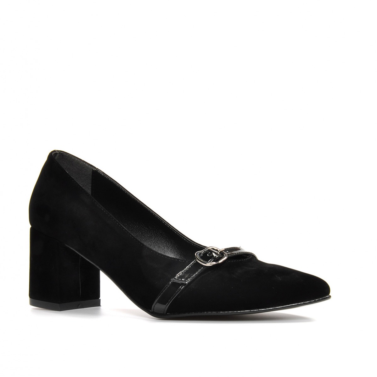 Flo Kadın  Siyah-Süet Klasik Topuklu Ayakkabı VZN19-110K. 4
