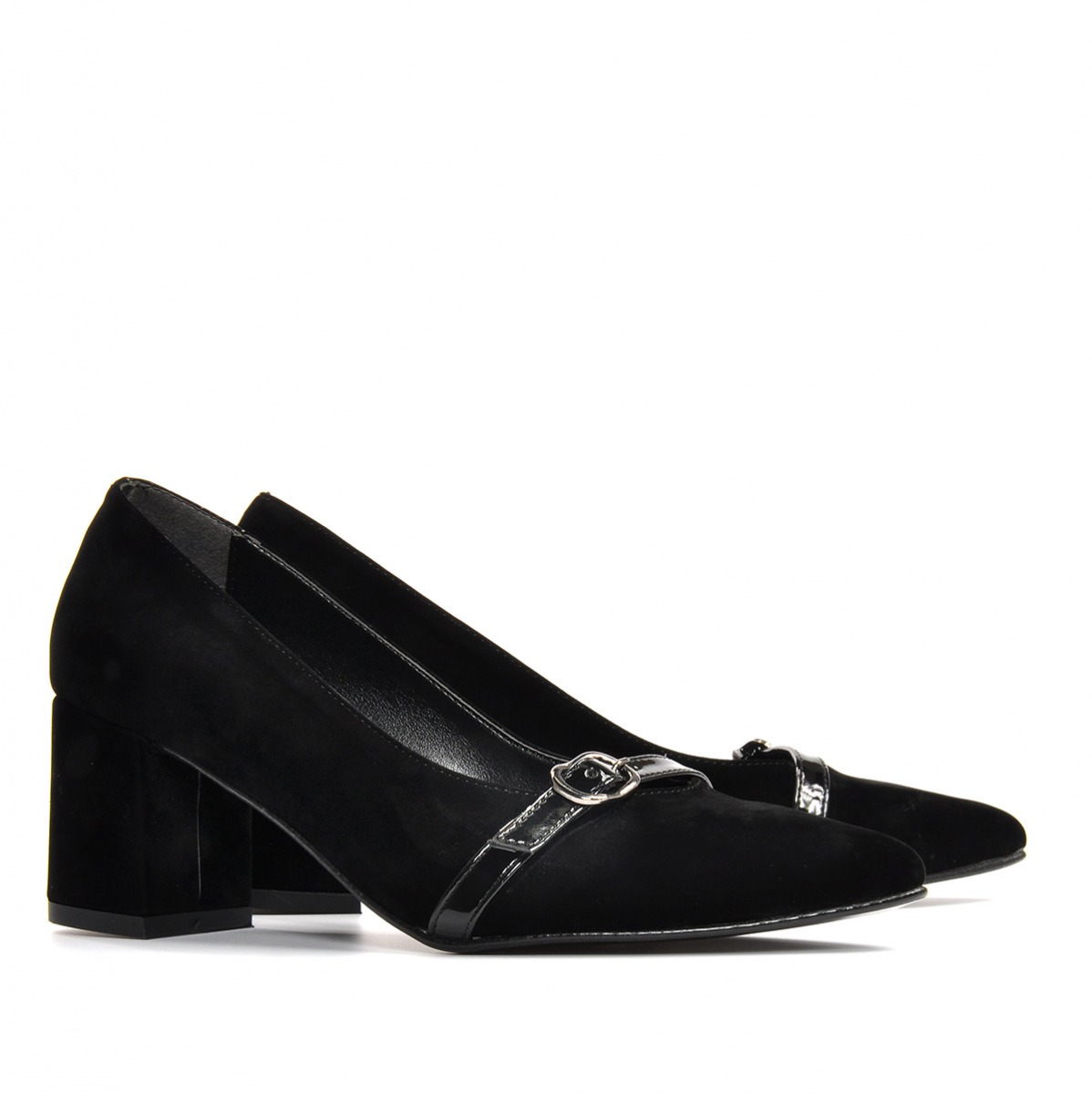 Flo Kadın  Siyah-Süet Klasik Topuklu Ayakkabı VZN19-110K. 6