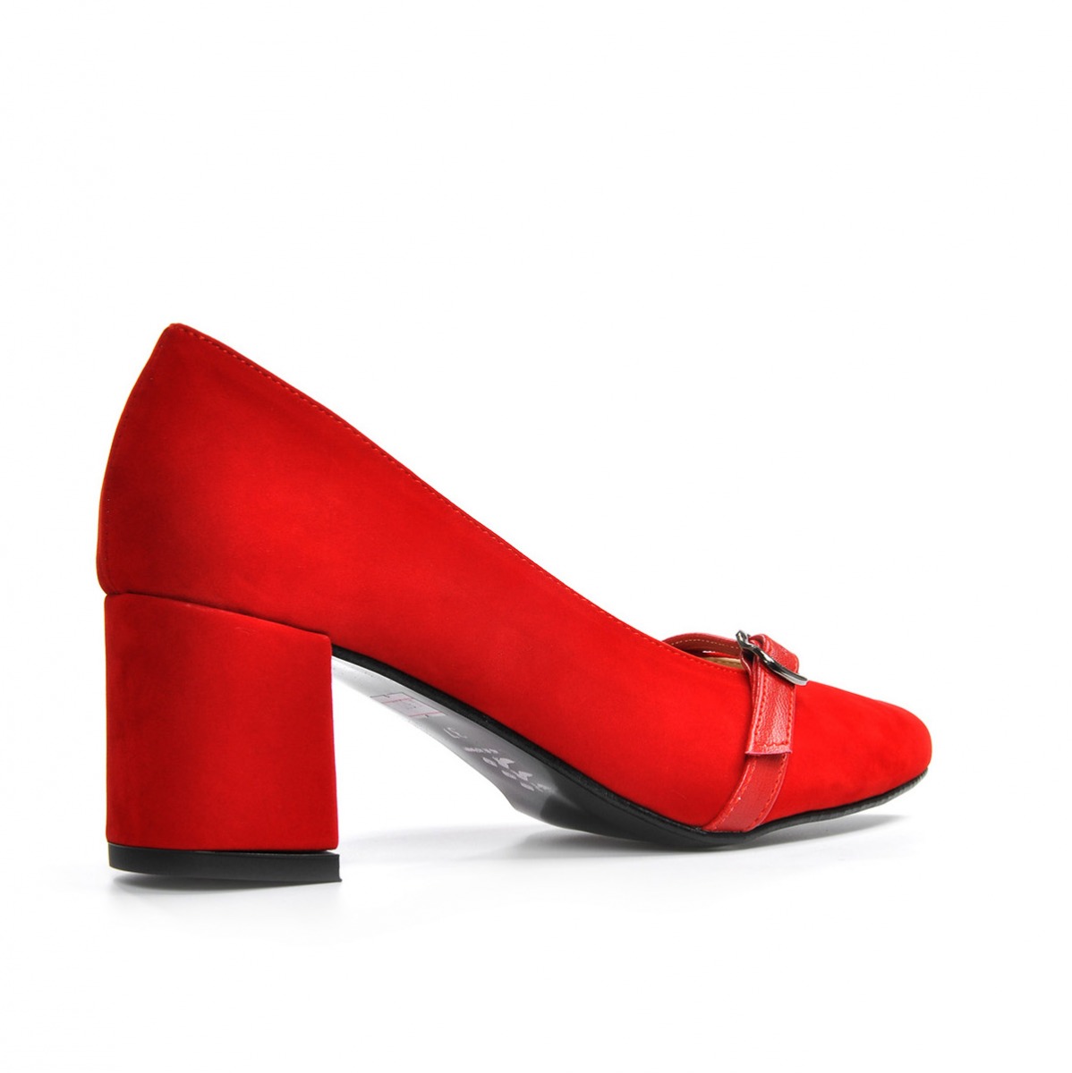 Flo Kadın  Kırmızı-Süet Klasik Topuklu Ayakkabı VZN19-110K. 5