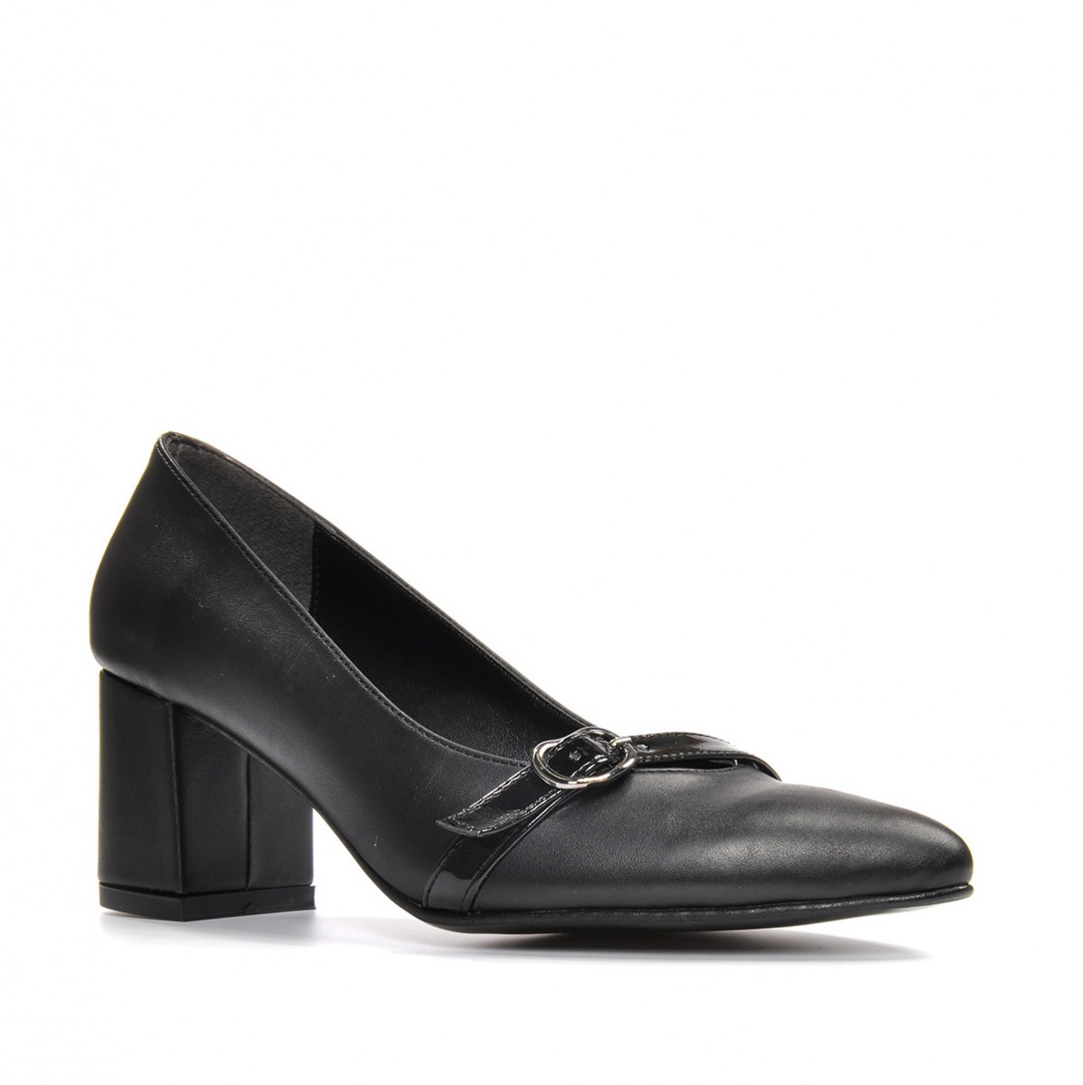 Flo Kadın  Siyah-Cilt Klasik Topuklu Ayakkabı VZN19-110K. 6