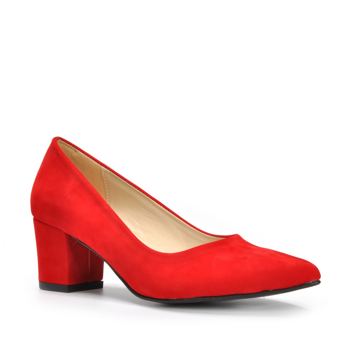 Flo Kadın  Kırmızı-Süet Klasik Topuklu Ayakkabı VZN19-111K. 3