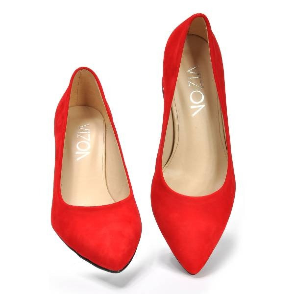 Flo Kadın  Kırmızı-Süet Klasik Topuklu Ayakkabı VZN19-111K. 6