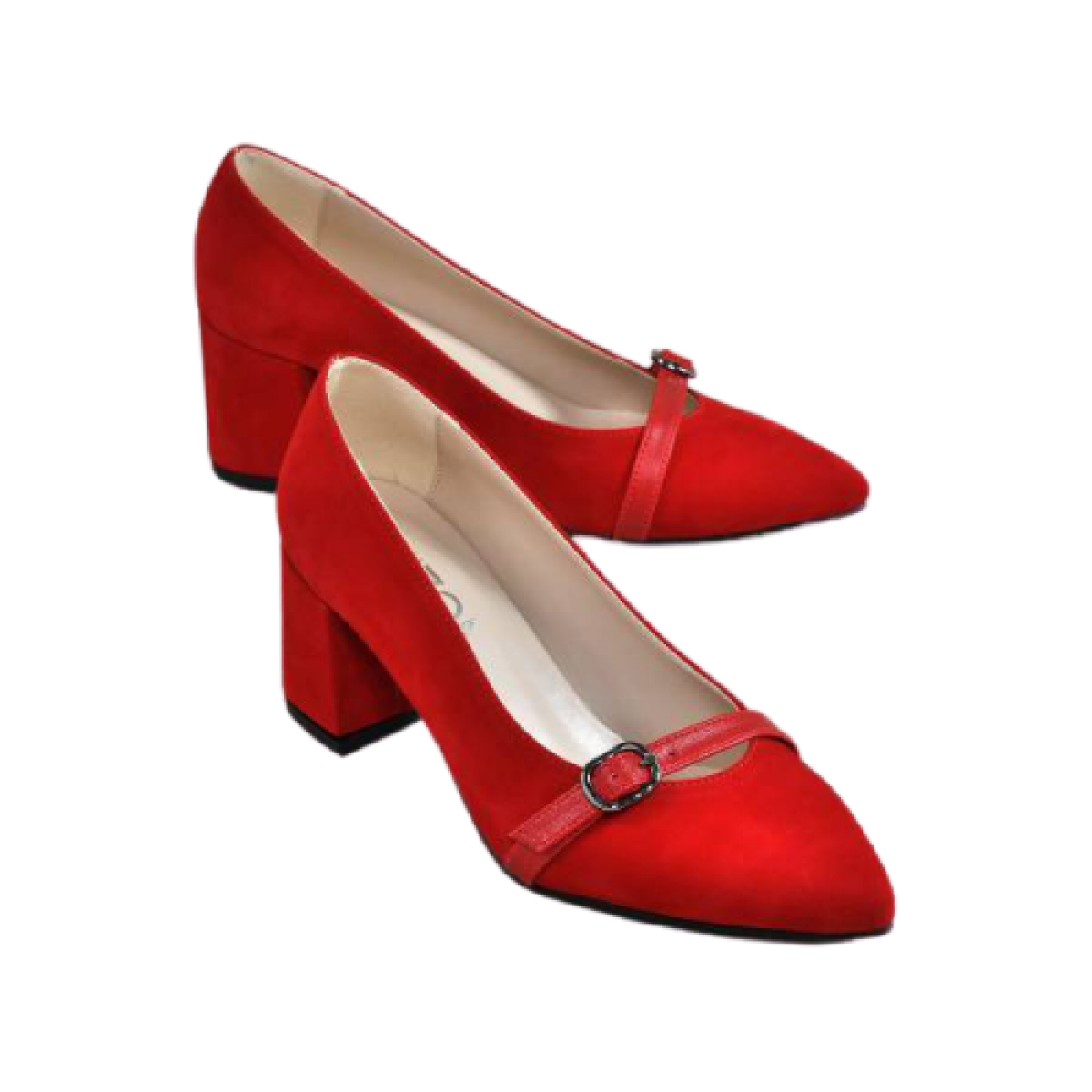 Flo Kadın  Kırmızı-Süet Klasik Topuklu Ayakkabı VZN19-110K. 3