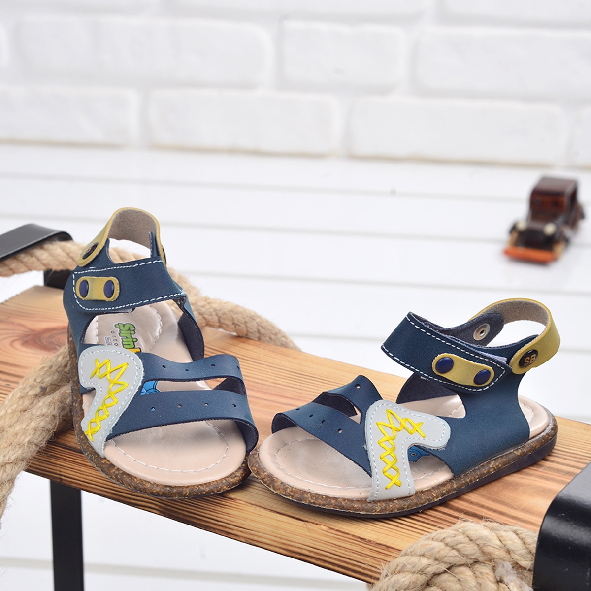 Kiko Şb 2340-49 Erkek Çocuk İlk Adım Sandalet Terlik Lacivert-Gri - Görsel 5