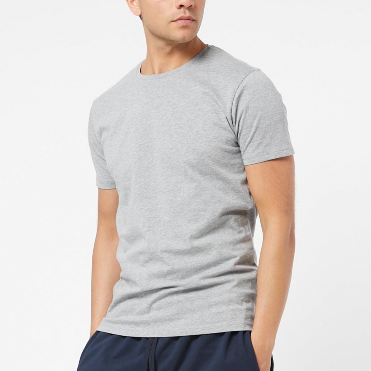 Flo Erkek Sıfır Yaka Regular Fit Basic T-Shirt. 1