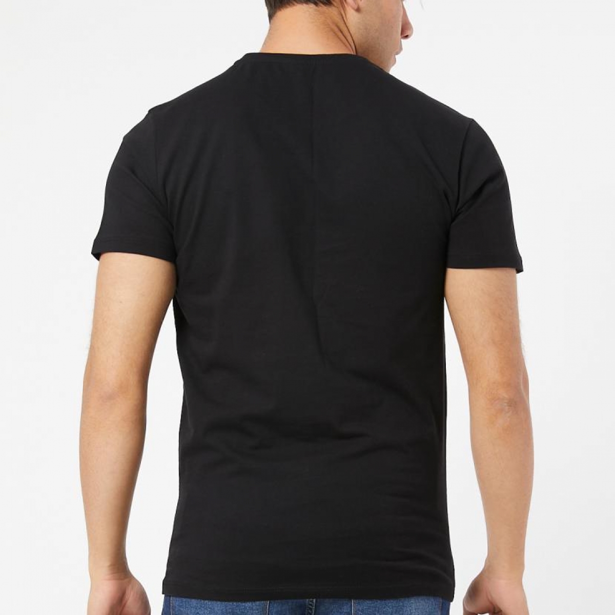 Flo Erkek Sıfır Yaka Regular Fit Basic T-Shirt. 4