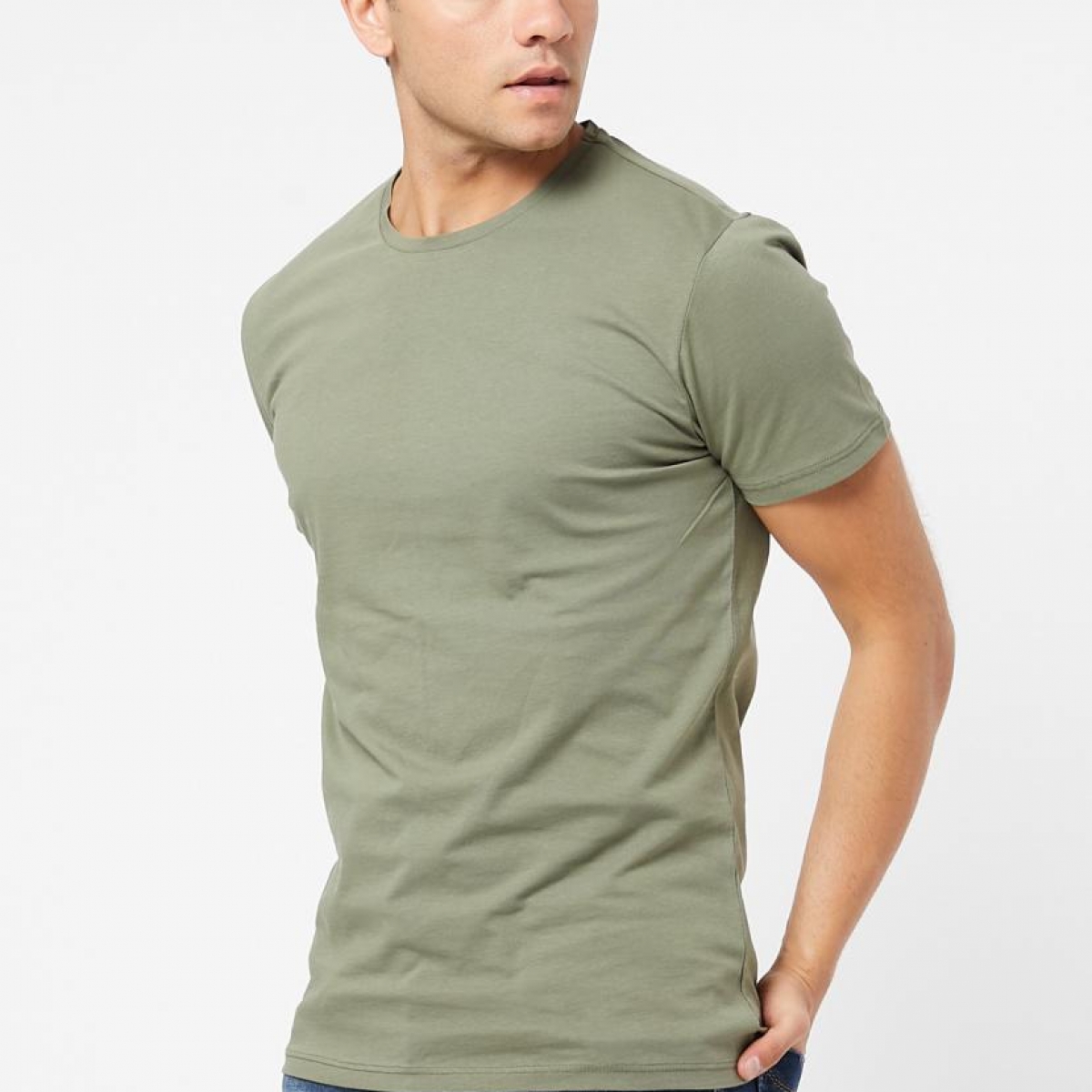 Flo Erkek Sıfır Yaka Regular Fit Basic T-Shirt. 2
