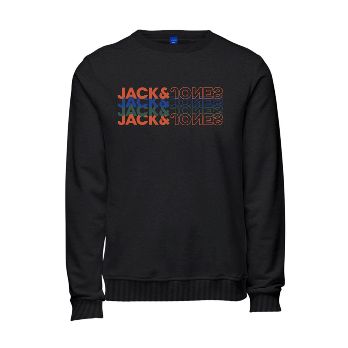 Flo Jack -- Jones JORREPEATING SWEAT CREW N Siyah Erkek Sweatshirt. 1
