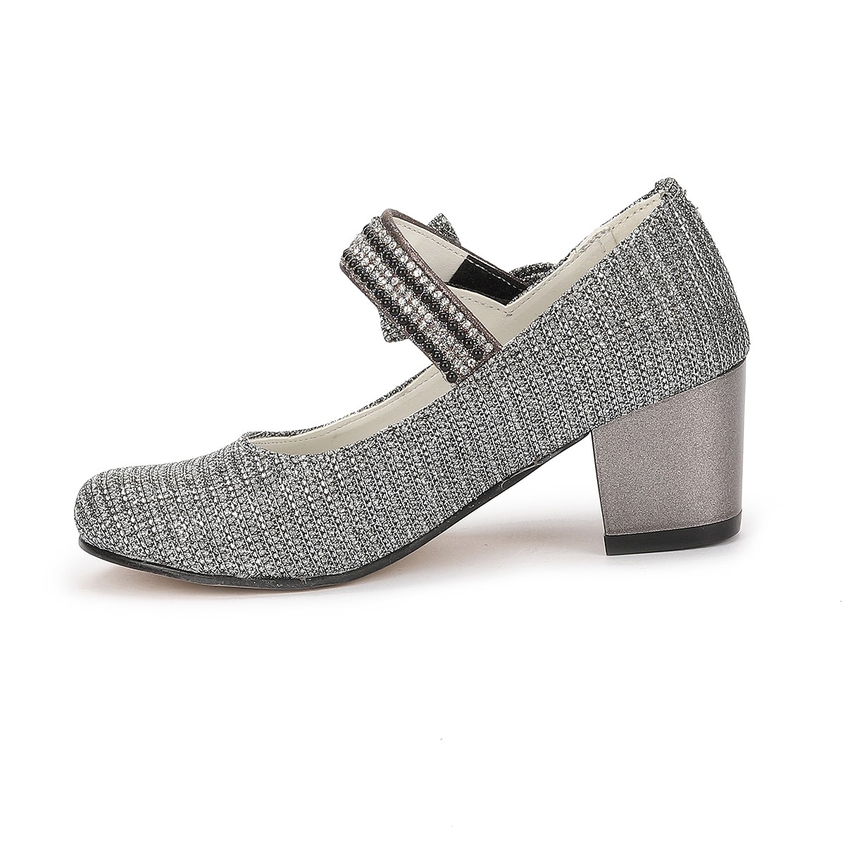 Kiko 752 Çupra Günlük Kız Çocuk 4 Cm Topuk Babet Ayakkabı PLATİN - Görsel 6