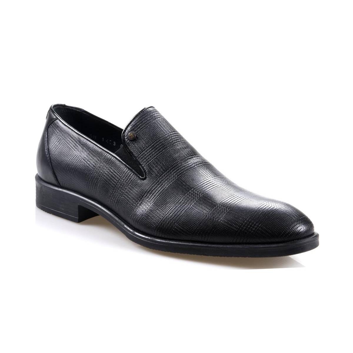 Flo 1453 Siyah Erkek (39-44) Deri Klasik Ayakkabı. 1