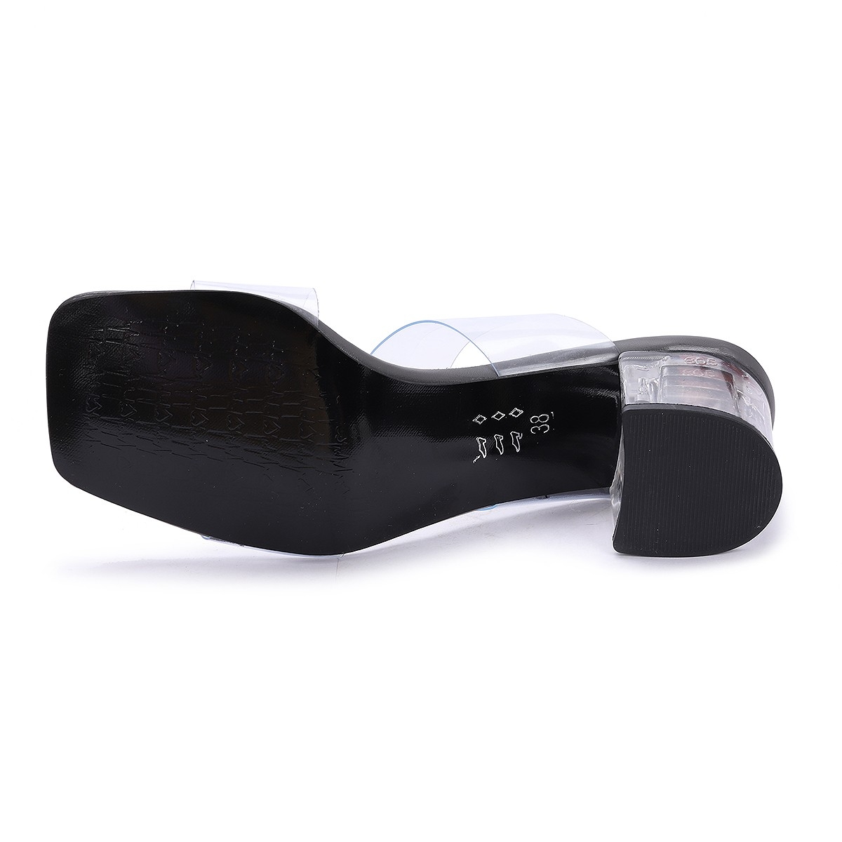 Flo 6470-06 Cilt Şeffaf 7 Cm Topuk Kadın Sandalet Ayakkabı GRİ. 3