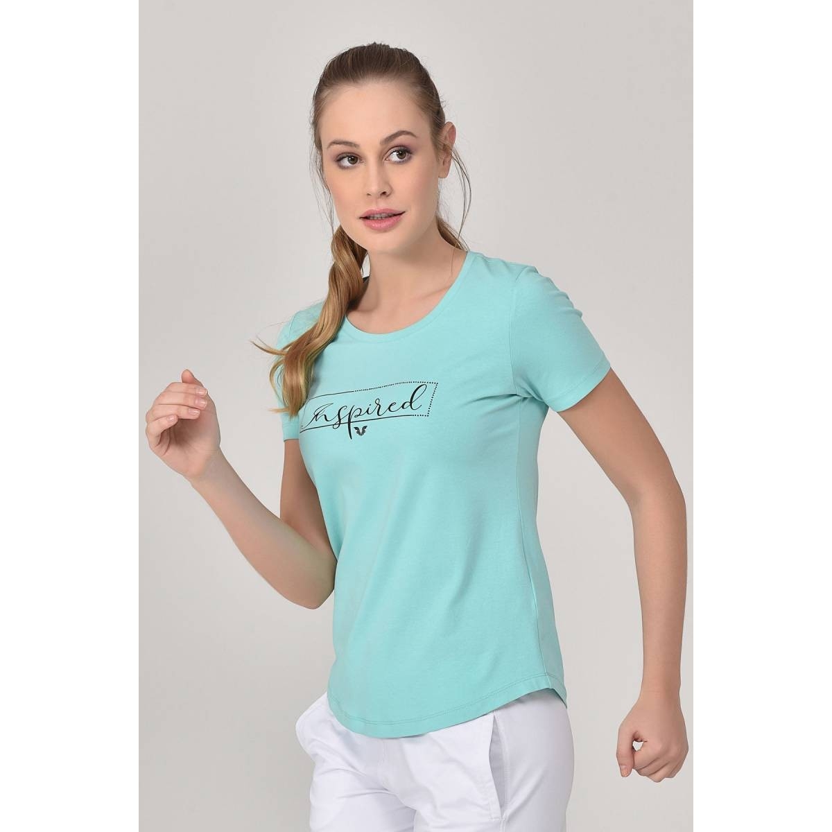 Flo Turkuaz Kadın T-Shirt GS-8615. 6