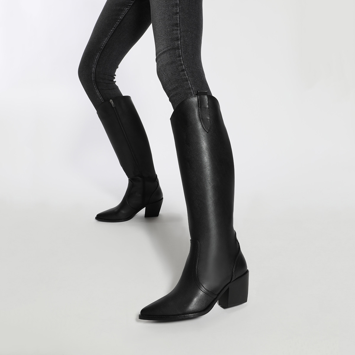 Nine West VINCENZA Siyah Kadın Topuklu Çizme. 6