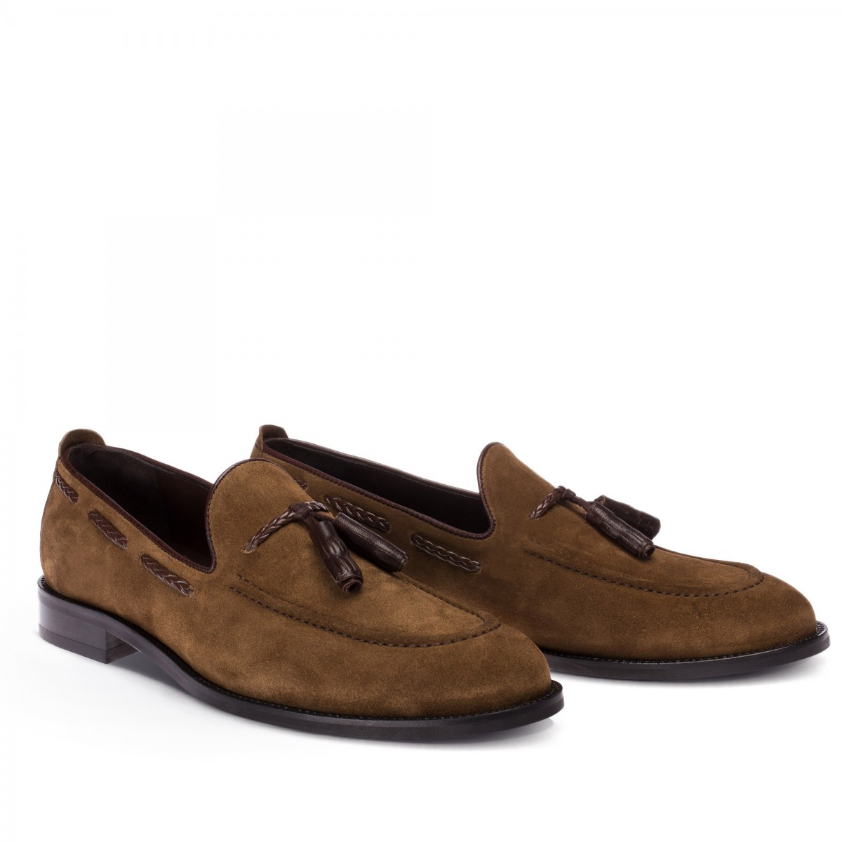 Flo Hakiki Süet Taba Rengi Püsküllü Erkek Loafer. 2 Flo Hakiki Süet Taba Rengi Püsküllü Erkek Loafer. 2