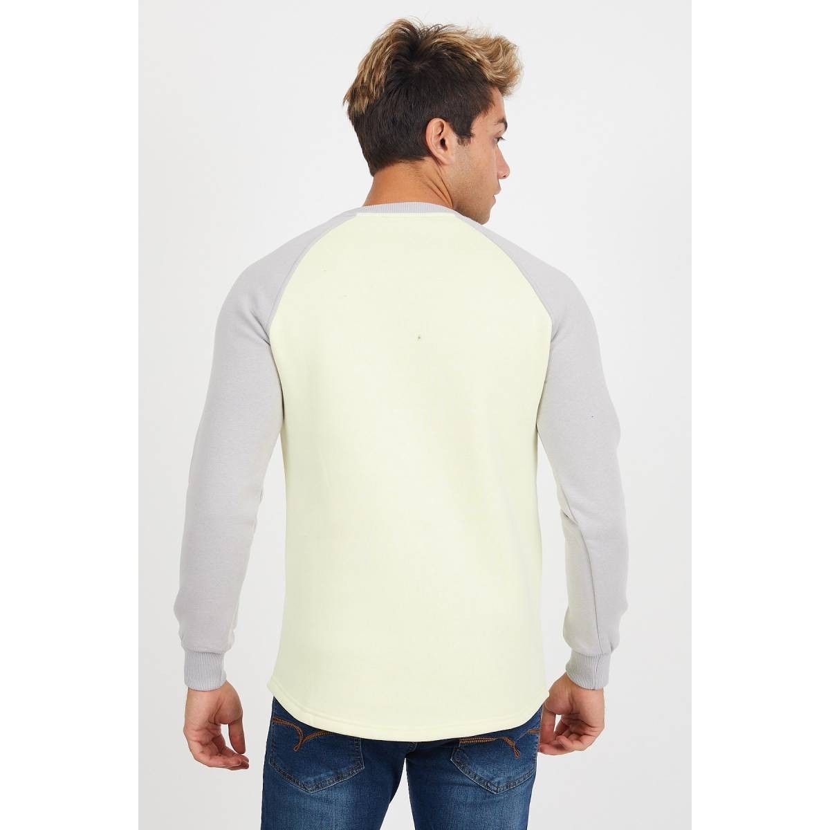 Flo Erkek Reglan Kol Sarı Sweatshirt - 61029. 4