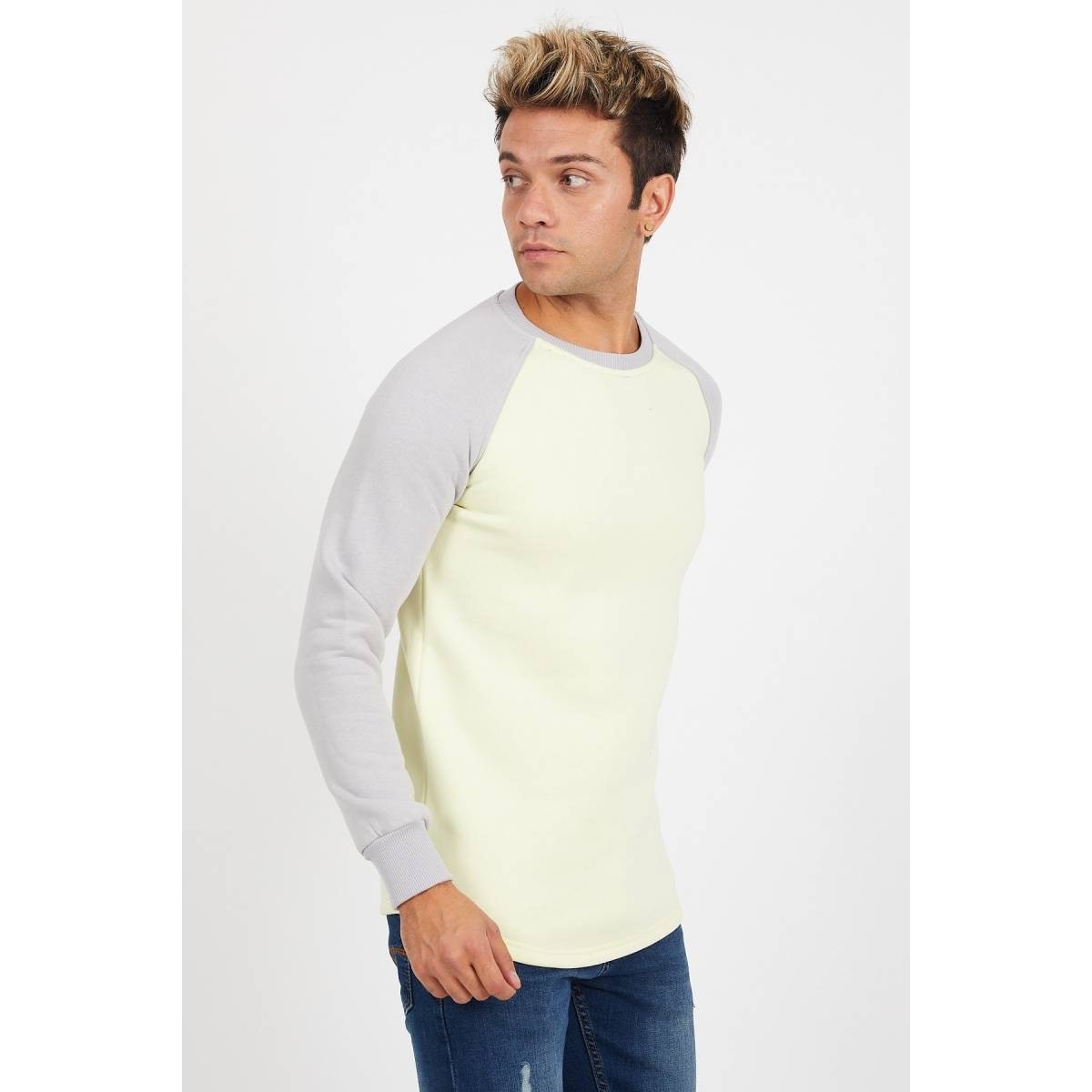 Flo Erkek Reglan Kol Sarı Sweatshirt - 61029. 2