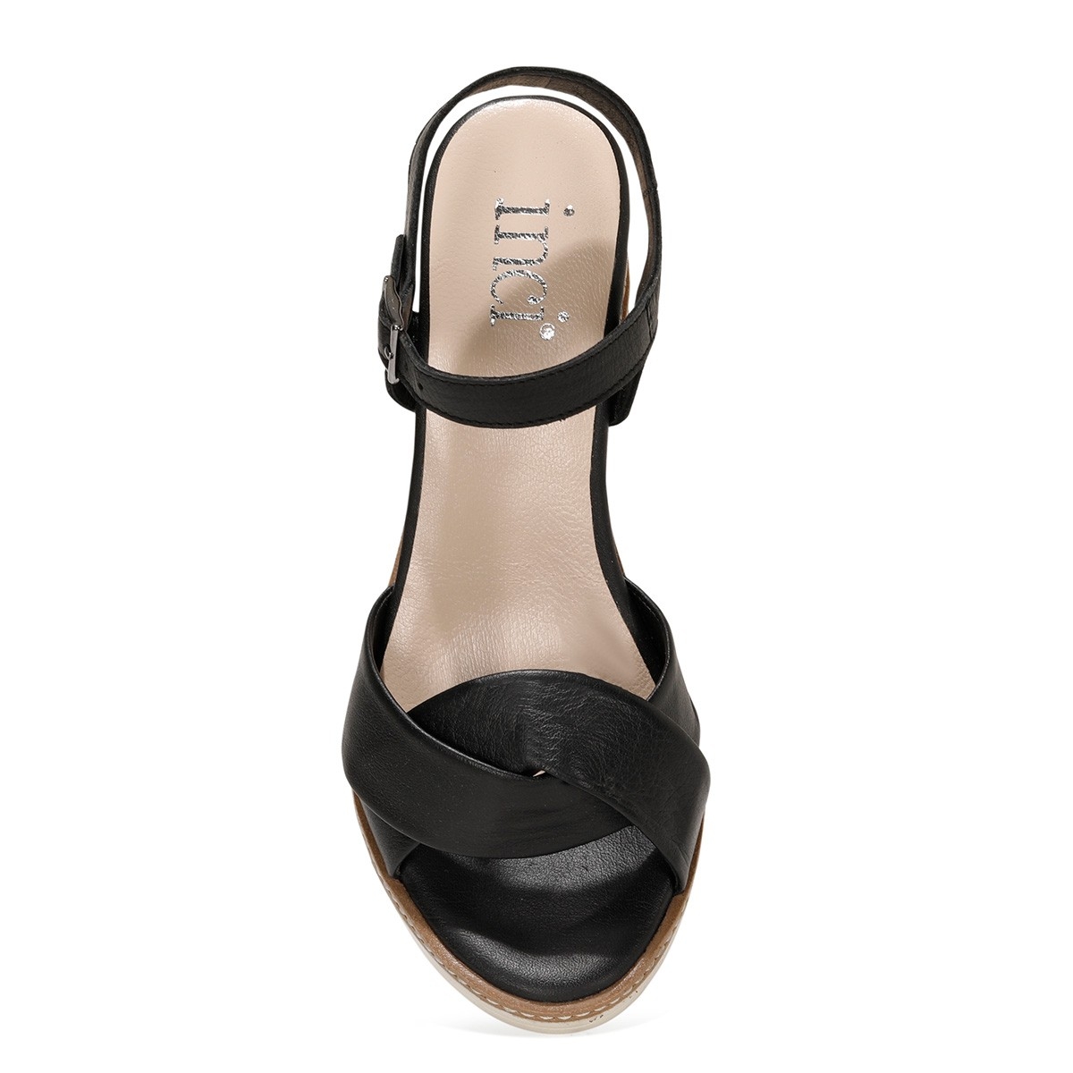Flo TERI.Z 1FX Siyah Kadın Dolgu Topuk Sandalet. 6