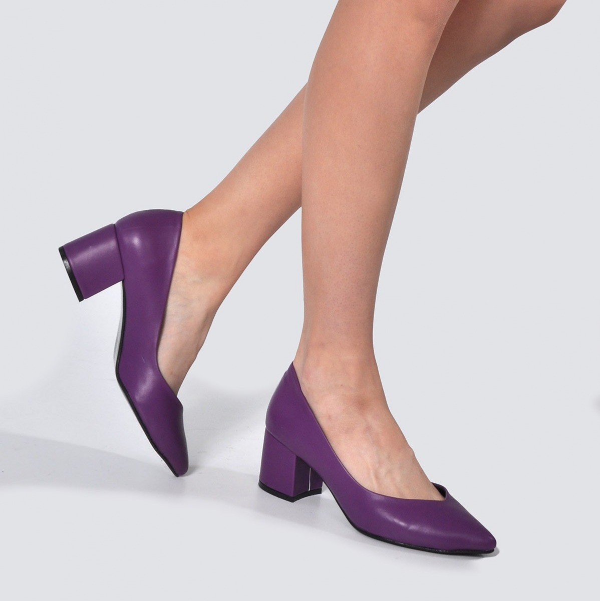 Flo Kadın Mor Klasik Topuklu Ayakkabı VZN21-040Y. 3