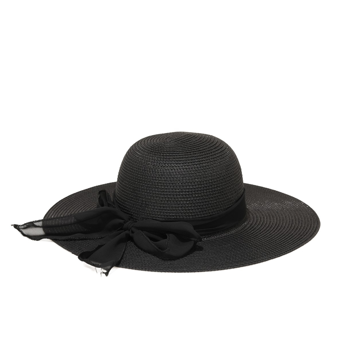 Flo KURDELA DETAY HASIR ŞAPKA Siyah Kadın Şapka. 1