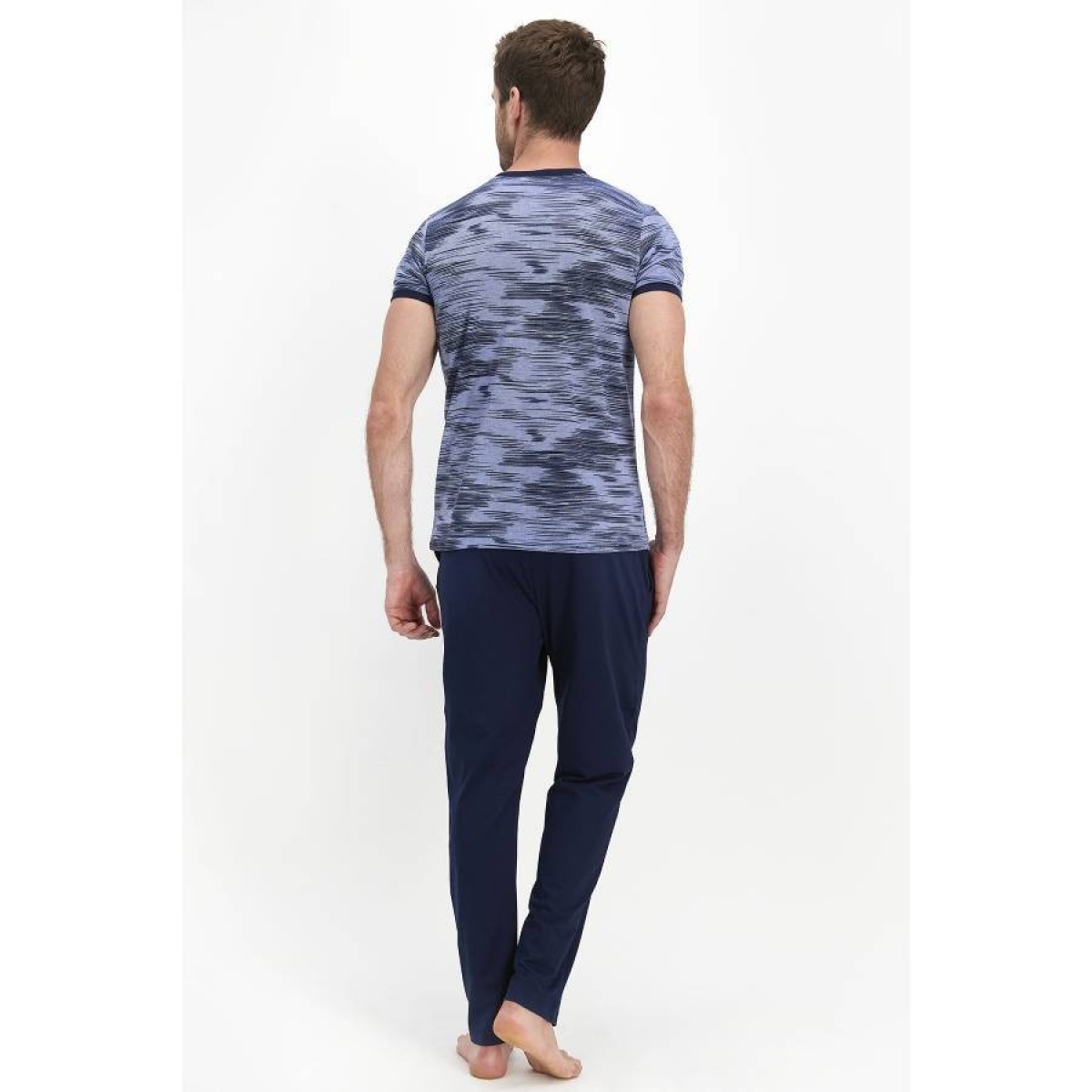 Flo Transitive Mavi Erkek Kısa Kol Pijama Takımı. 1