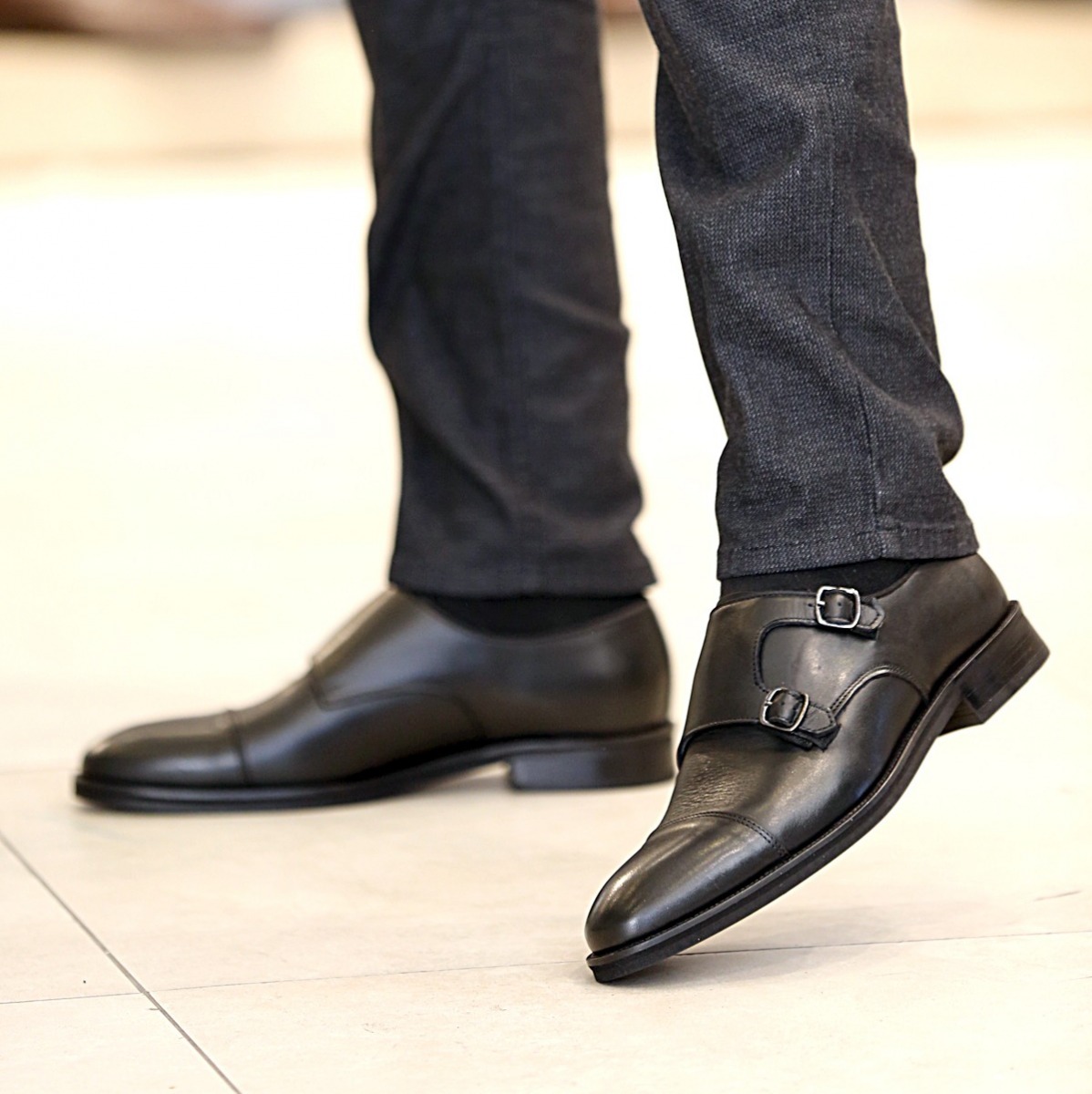Flo - Erkek Deri Klasik Ayakkabı Siyah. 1
