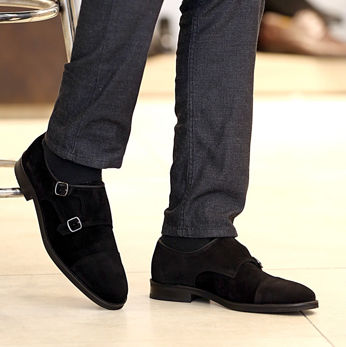 Flo - Erkek Deri Klasik Ayakkabı Siyah Süet. 1