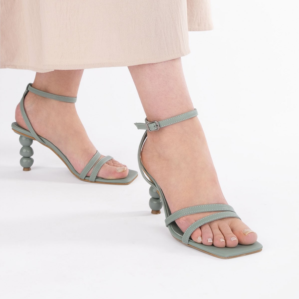 Flo Kadın Topuklu Sandalet Bople Yeşil. 1