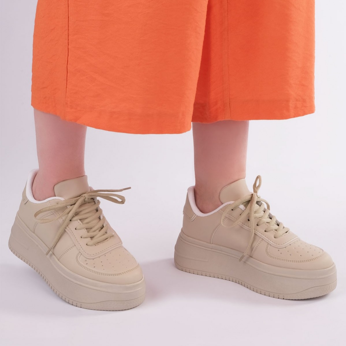 görünüşe göre  çete  Kadın Sneaker Dolgu Topuk Spor Ayakkabı Cekva Bej | Fiyat Arşivi