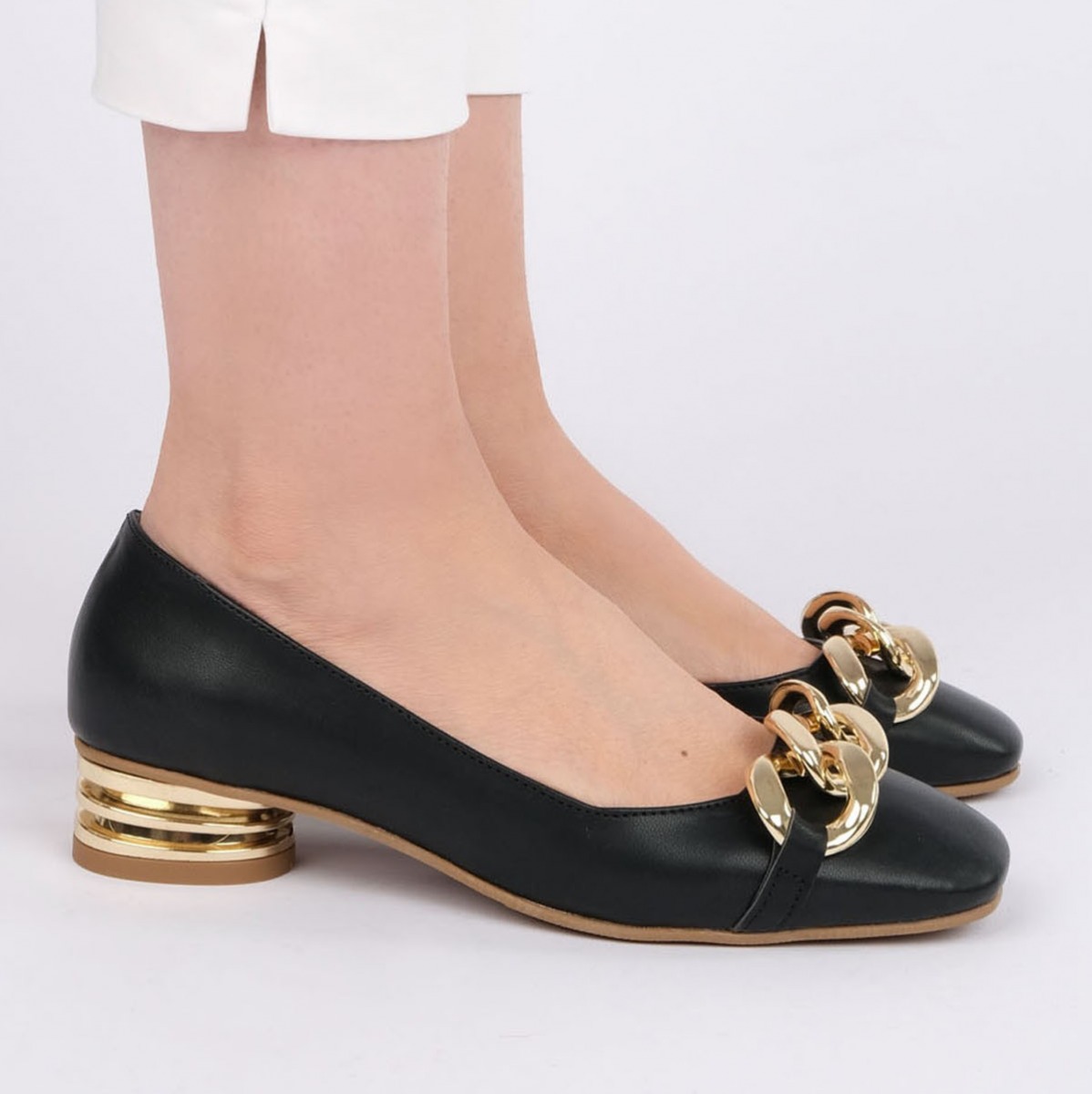 Flo Kadın Günlük Klasik Topuklu Ayakkabı Giva Siyah. 1