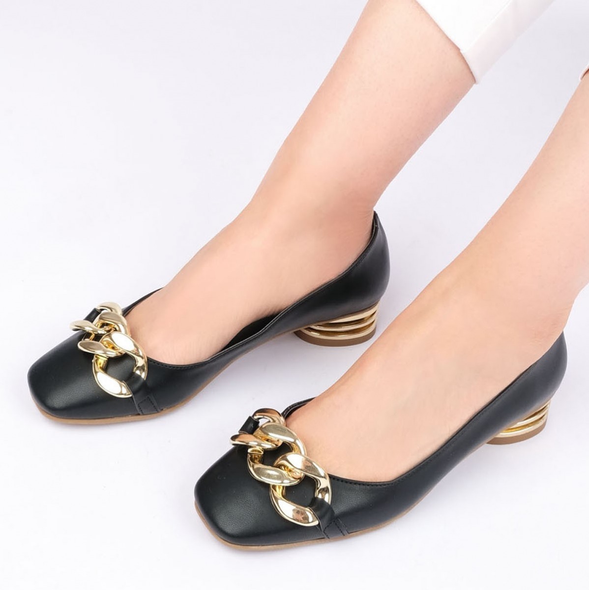 Flo Kadın Günlük Klasik Topuklu Ayakkabı Giva Siyah. 3
