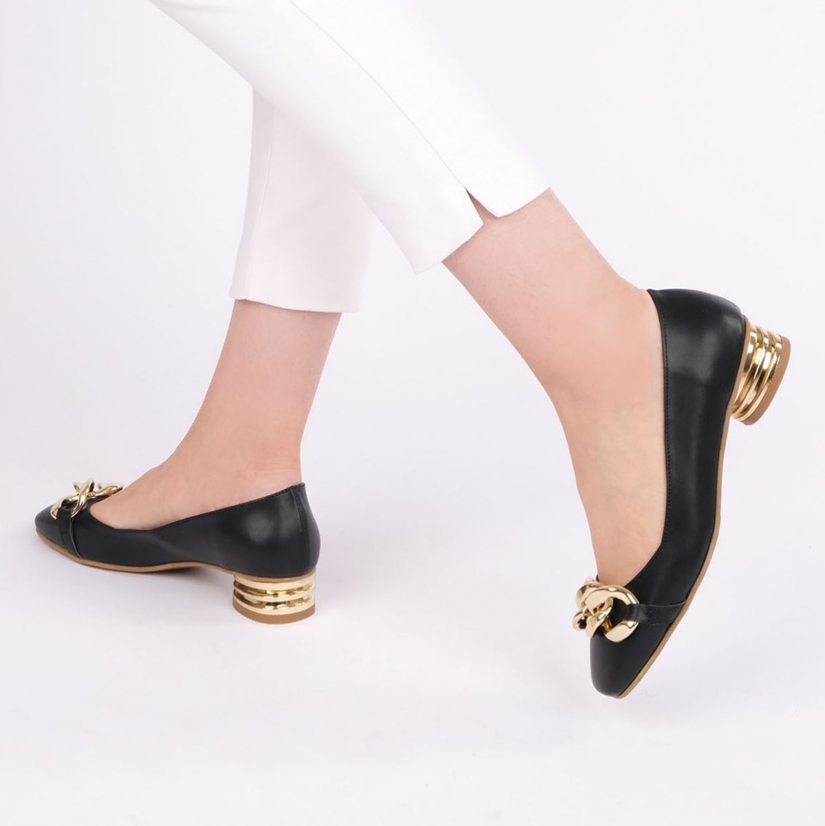 Flo Kadın Günlük Klasik Topuklu Ayakkabı Giva Siyah. 2