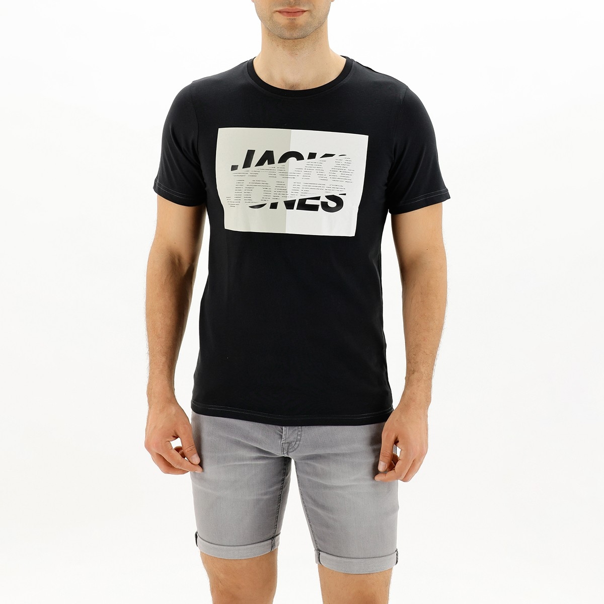 Flo Jack & Jones JCONOVO TEE SS CREW NECK Siyah Erkek T-Shirt. 1
