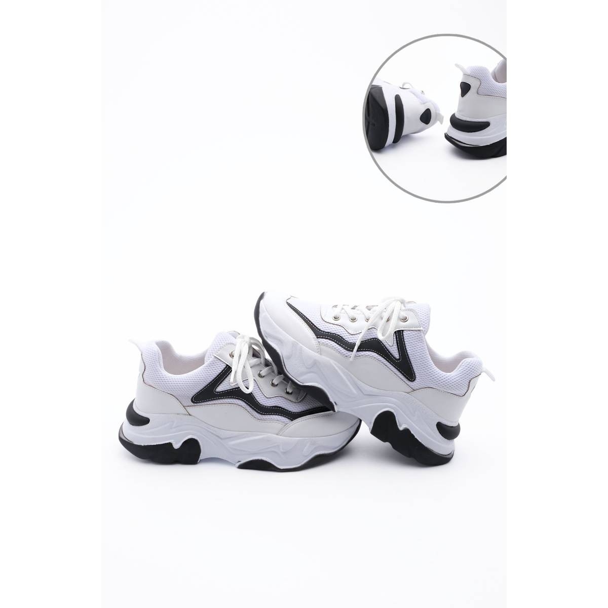 Flo Kadın Sneaker Dolgu Topuk Spor Ayakkabı Cevas Beyaz. 2