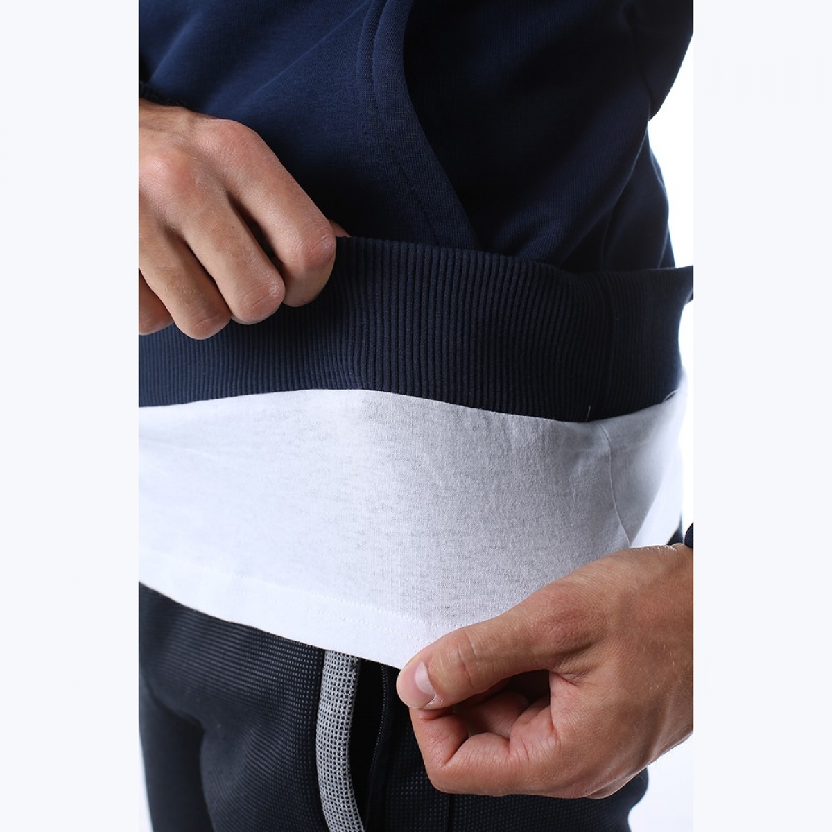 Flo Slim Fit Erkek Kapüşonlu Sweatshirt Lacivert/Navy 2025114. 6