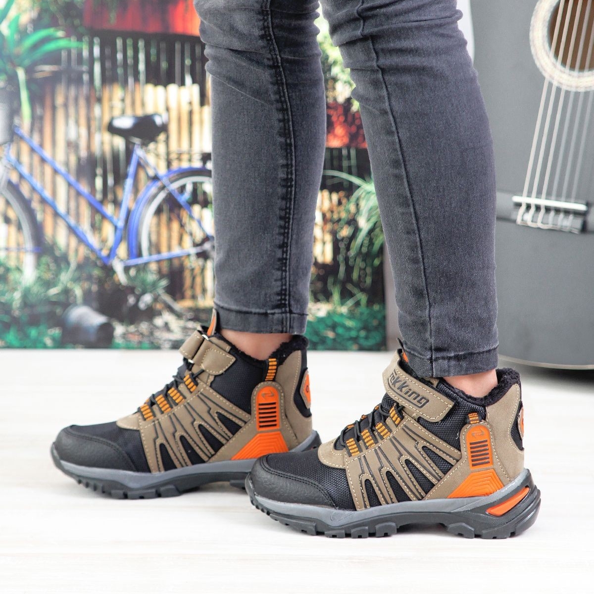 Flo Erkek Çocuk Trekking Kışlık Bot SİYAH-TURUNCU. 3