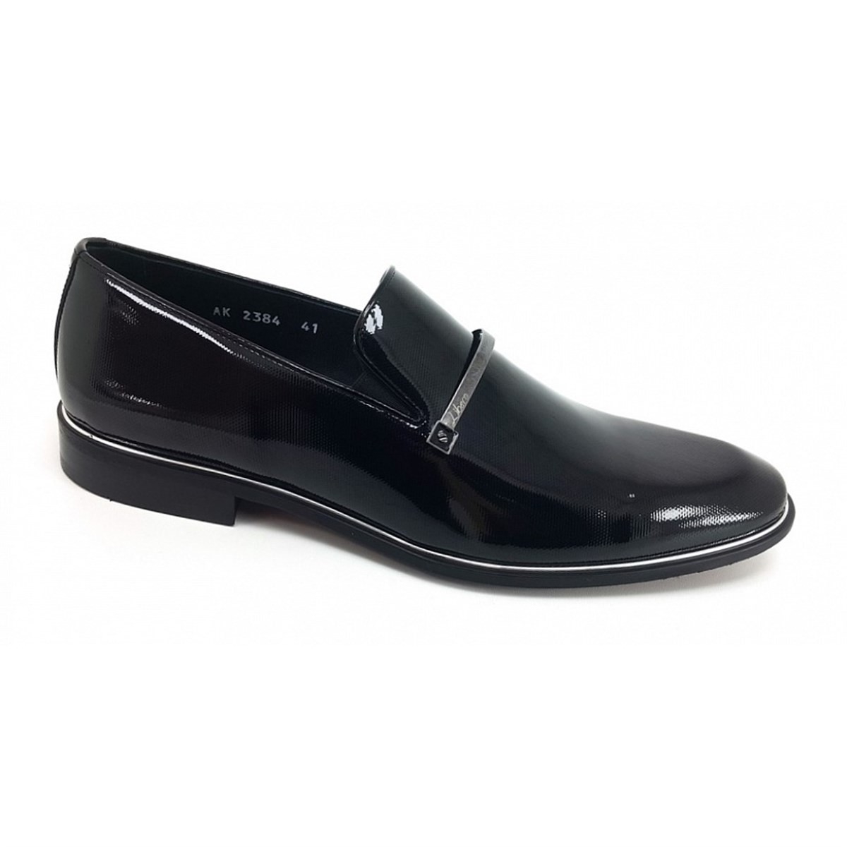 Flo 2384 Erkek Klasik Ayakkabı-Siyah Rugan. 2