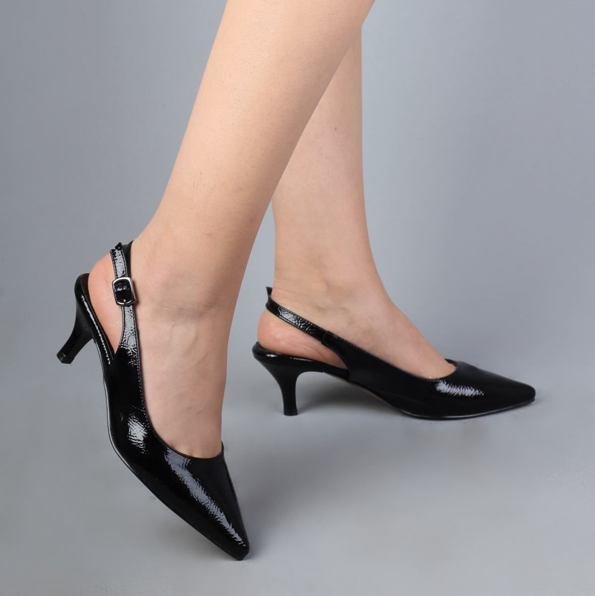 Flo Kısa Topuklu Siyah Stiletto Kadın Ayakkabı - Sas. 3