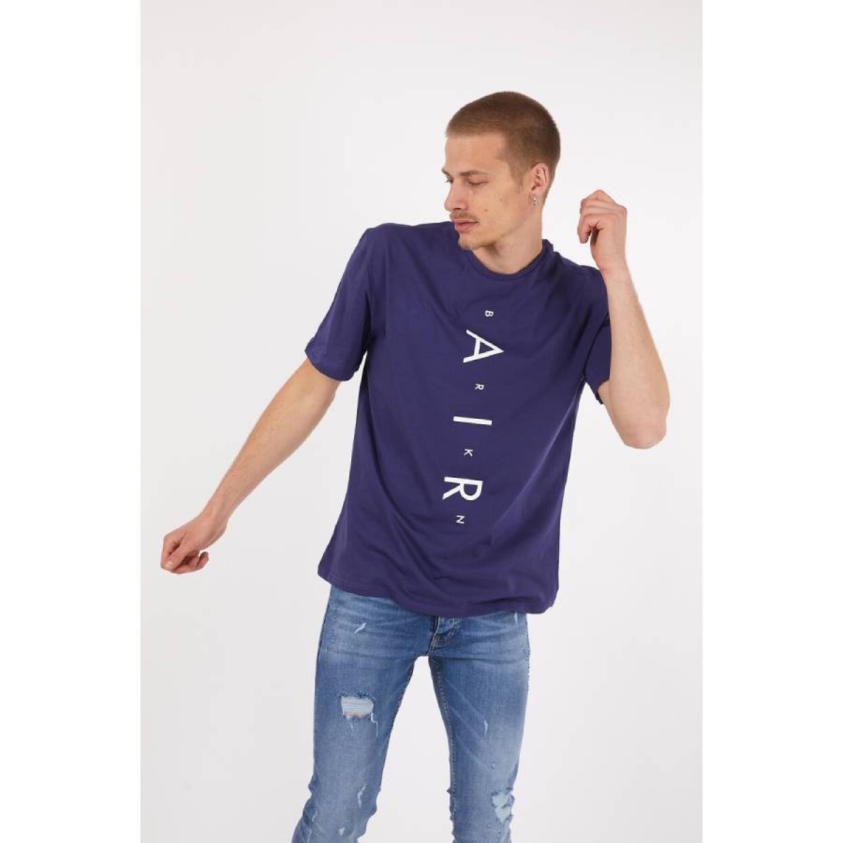 Flo Erkek Basic Oversize Air Baskılı Kısa Kol T-Shirt. 4