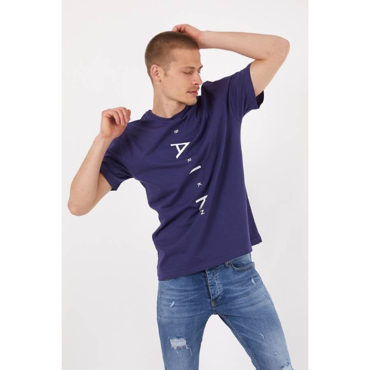 Flo Erkek Basic Oversize Air Baskılı Kısa Kol T-Shirt. 3