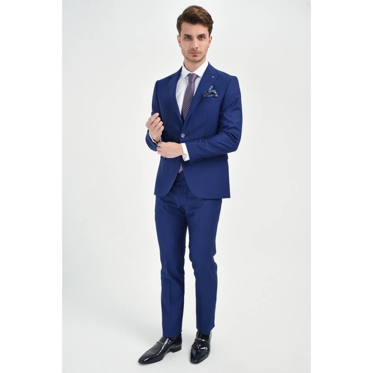 Flo Erkek Basic Regular Takım Elbise Saks Mavisi. 2